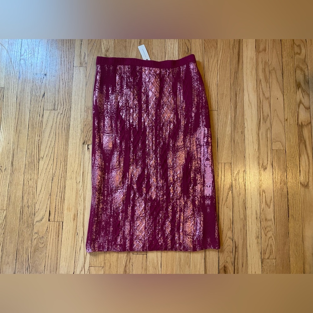 NWT Anthropologie Rue Shimmer Sweater Midi Skirt Large